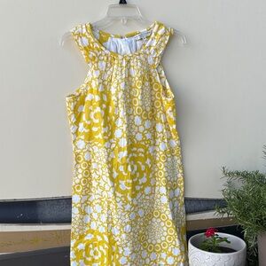 Yellow and White Sleeveless Dress
